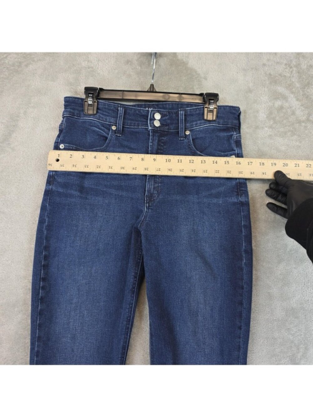 Gap High Rise Cigarette Jeans Womens 12 Blue Dark Wash Tapered Stretch Denim - Picture 10 of 12